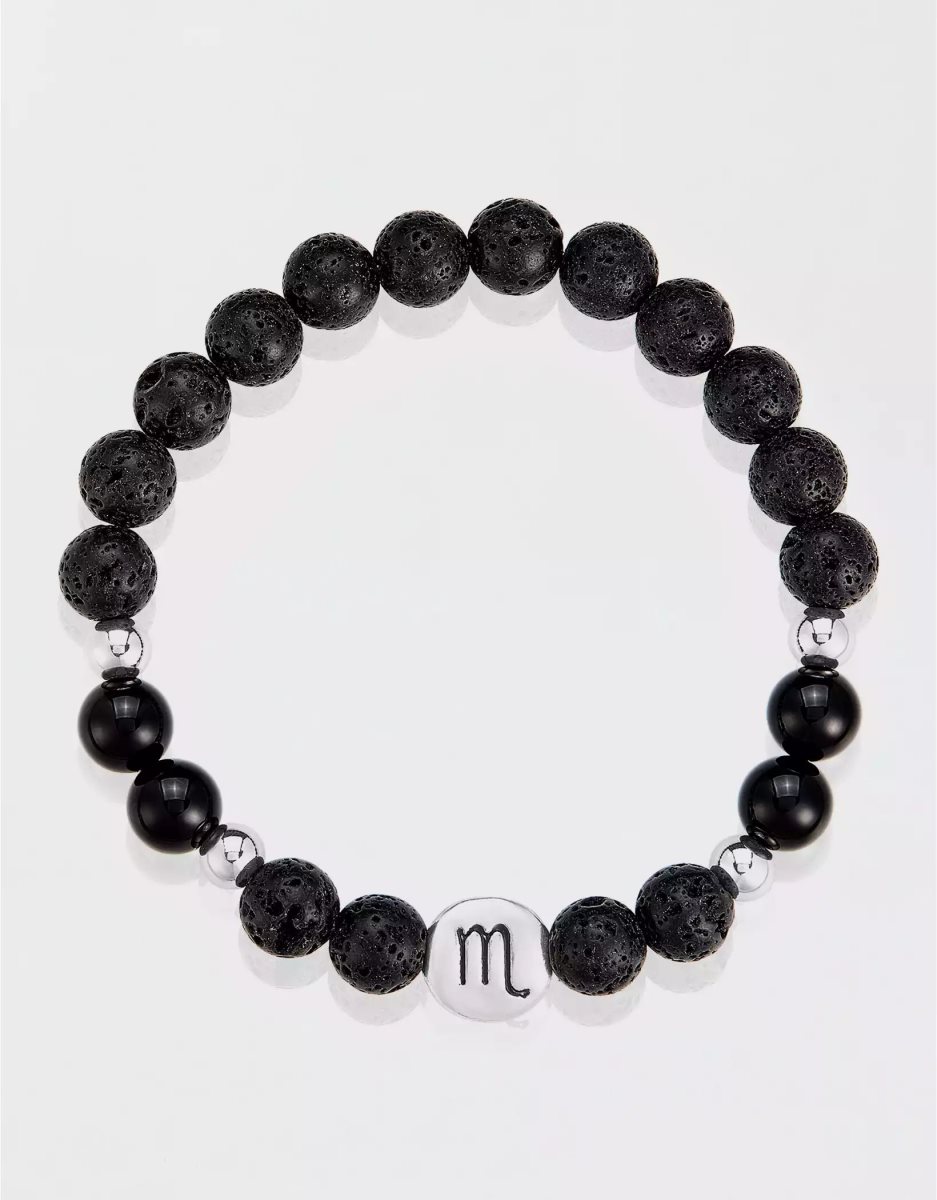 Bijoux American Eagle Zodiac Bead Bracelet Noir Homme | GXU-03288739